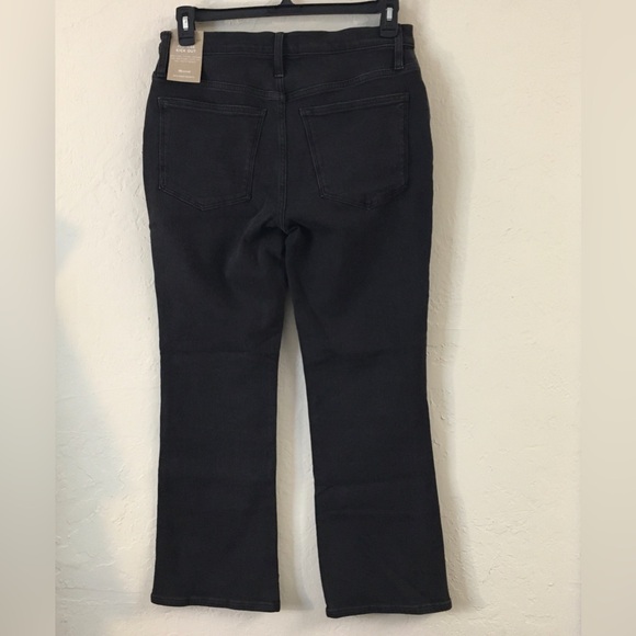 Madewell Mid Rise Kick Out Ankle Jeans 30 Black Denim - Picture 10 of 16